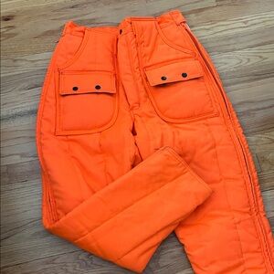 Bright orange insulated hunting pants unisex